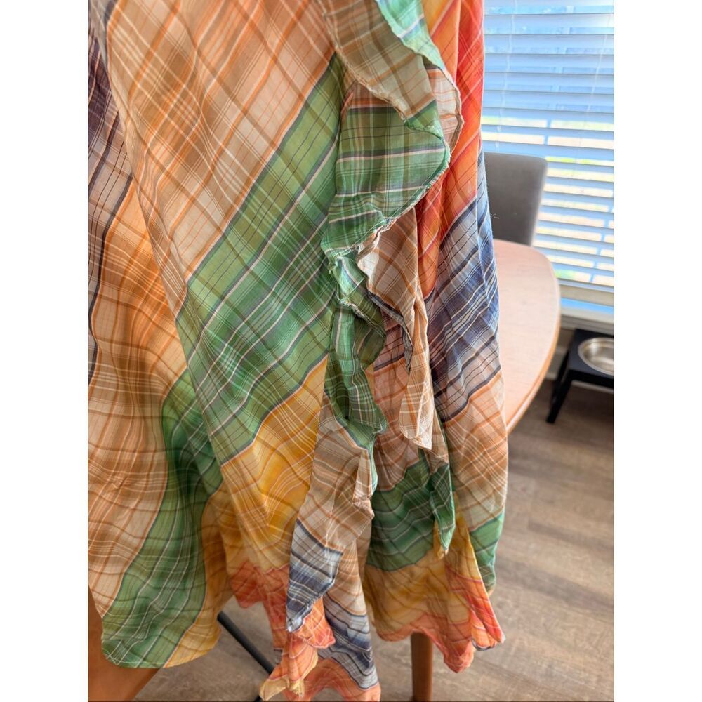 Tommy Hilfiger Colorful Maxi Dress W/ruffle Size 6 Sleeveless 100% Cotton - Picture 2 of 7